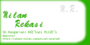 milan rekasi business card